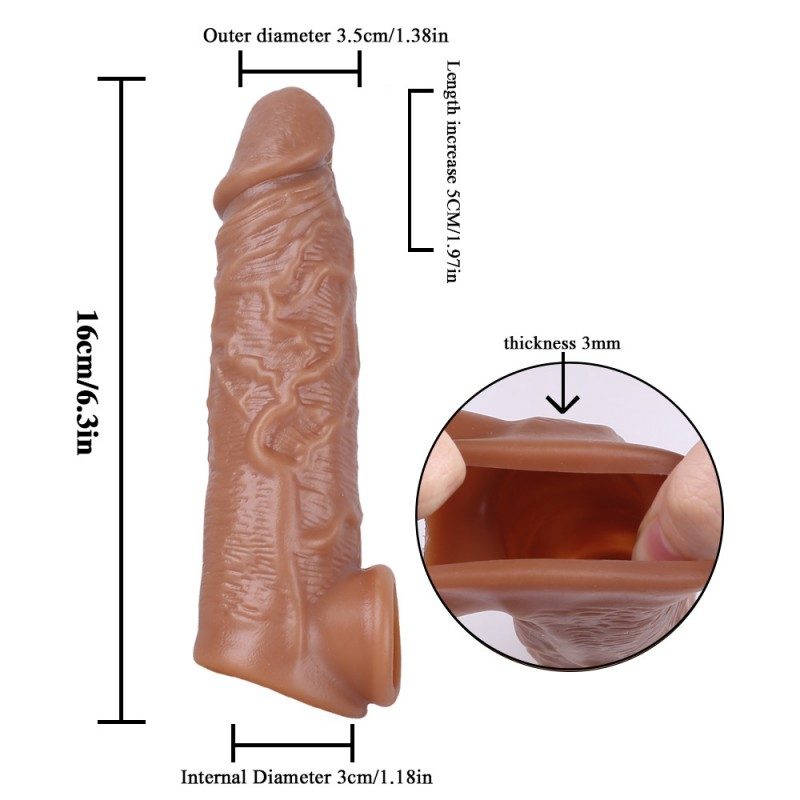 Realistic Penis Sleeve 16cm (No Spikes) — view 13 of 14